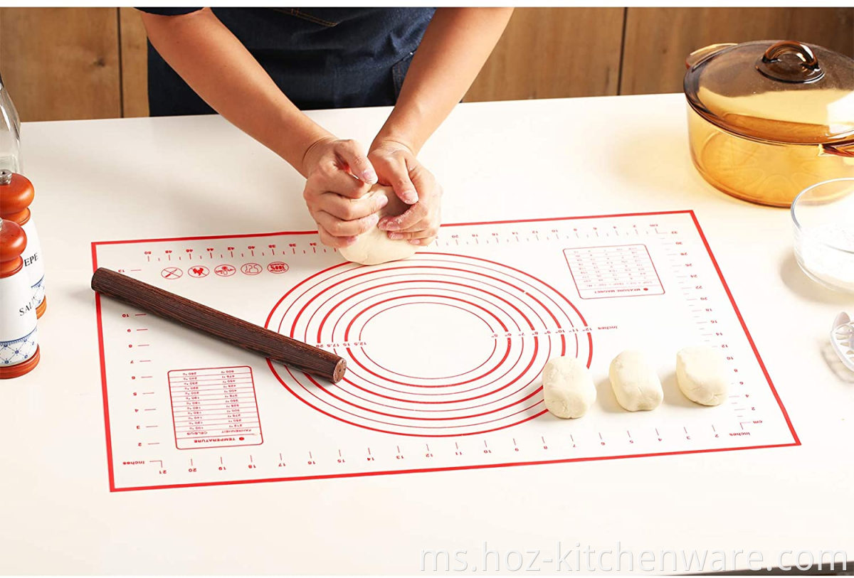 Silicone Pastry Baking Mat Non Stick Besar Besar Tebal Dengan Pengukuran Baking Mat Hoz Kutppasi